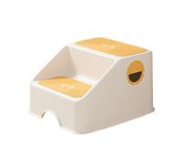 Yqqhrbm Taburete Infantil, Doble Escalón, Estable, Antideslizante, Hidrófugo, Fácil de Limpiar, Apto para El Aprendizaje del Uso del Baño, Lavabos Y como Tabu, Amarillo, Individual
