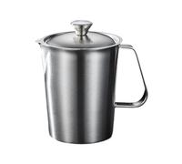 Yqqhrbm Vaso Medidor de Acero Inoxidable, Recipiente con, Espumador de Leche, Jarra, Báscula, Recipiente Mezclador de Cocina con Mango Ergonómico Par, 1500ml