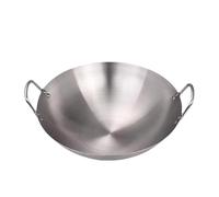 Yqqhrbm Wok Sartén Multifuncional de Acero Inoxidable con Asas Resistentes Sin Recubrimiento para Freír Estofar Y Cocinar Al Adecuado para Cocina Domést, 38CM