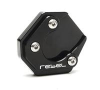 YQSD Almohadilla De Soporte Lateral para Placa De Extensión De Motocicleta para Rebel 500 Rebel 300 CMX 300 CMX500, Base Antideslizante. Caballete Extensor Pie(Negro)
