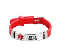 YQSLIN Pulsera de identificación médica con nombre grabado de alerta médica de silicona ajustable pulsera deportiva para hombres mujeres niños de acero inoxidable de goma, Silicona, Base