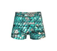 YQTGBCED Calzoncillos tipo bóxer con estampado de escamas de sirena, ropa interior para hombre, cómodos bóxers para hombre, ideales para capa base, Negro, 4XL