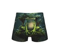 YQTGBCED Calzoncillos tipo bóxer para hombre, con estampado de árbol de rana de la paz, ropa interior para hombre, cómodos bóxers para hombre, ideales para capa base, Negro, L