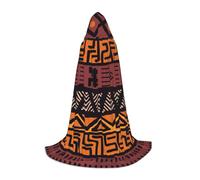 YQTGBCED Capa con capucha de tela de barro africano con estampado tribal para Halloween, estilo renacentista, perfecta para juegos de rol y fiestas