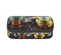 YQTGBCED Eagle Print - Estuche organizador multifunción para oficina, gran capacidad, Black, Talla única, Funda para llave