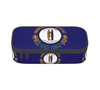 YQTGBCED Estuche organizador de bolígrafos multifunción con estampado de bandera del estado de Kentucky para oficina, gran capacidad, Black, Talla única, Funda para llave