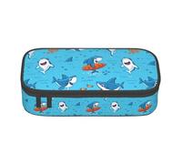 YQTGBCED Estuche para bolígrafos de gran capacidad con estampado de ballena submarina con organizador, material de tela Oxford, múltiples compartimentos, Black, Talla única, Neceser de maquillaje