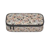 YQTGBCED Estuche para bolígrafos de gran capacidad con estampado de huesos y patas, con organizador, material de tela Oxford, múltiples compartimentos, Black, Talla única, Neceser de maquillaje