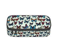 YQTGBCED Estuche para bolígrafos de gran capacidad con estampado de mariposas y violonchelo con organizador, material de tela Oxford, múltiples compartimentos, Black, Talla única, Neceser de