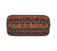YQTGBCED Estuche para bolígrafos de gran capacidad con organizador, tela Oxford, con estampado tribal africano, varios compartimentos, Black, Talla única, Neceser de maquillaje