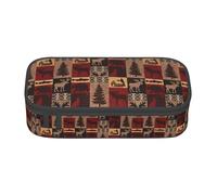 YQTGBCED Lodge Bear - Estuche para bolígrafos de gran capacidad con organizador, material de tela Oxford, múltiples compartimentos, Black, Talla única, Neceser de maquillaje