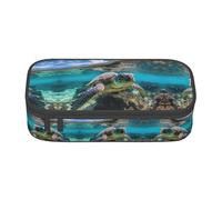 YQTGBCED Lord Howe Island - Estuche organizador de bolígrafos multifunción con estampado de tortuga marina de gran capacidad, Black, Talla única, Funda para llave