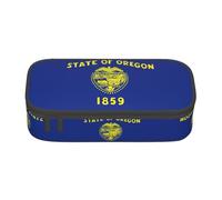 YQTGBCED Oregon State Flag - Estuche organizador de bolígrafos multifunción para oficina, gran capacidad, Black, Talla única, Funda para llave