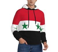 YQTGBCED Sudadera con capucha con estampado de la bandera de la República Árabe Siria para hombre, perfectas para primavera, otoño e invierno, Negro, XXL