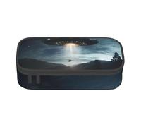 YQTGBCED UFO at Night - Estuche multifunción para lápices de gran capacidad, para uso en la oficina, Black, Talla única, Funda para llave