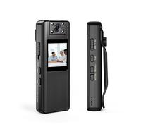 YQVEOT Cámara corporal A22 Mini cámara corporal con lente giratoria de 180 grados, 1080P HD, cámara de cuerpo pequeño con pantalla LED, compatible con 4 horas de grabación (cámara de 128 GB)