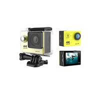 YQVEOT Cámara de acción Cámara subacuática Ultra HD H9R 12MP 2 Pulgadas LCD 30M Impermeable 170D Control Remoto Bicicleta cámara de vídeo cámara Deportiva al Aire Libre(H9R with Remote,Yellow)