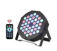 YQVEOT Luces Discoteca LED, 36 LED RGB DMX512 Escenario Par Efecto de luz DJ Disco Fiesta Boda Vacaciones Bar Club decoración espectáculo lámpara activada por Sonido(36LED with Remote)