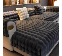 YQWUIJS Funda de sofá de Felpa de Conejo de imitación para sofá en Forma de L/U, Suave y esponjosa, Antideslizante, Lavable a máquina (Gris, 1 unidad/70 x 150 cm)