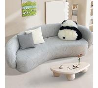 YQWUIJS Funda de sofá semicircular Curva, de Jacquard, Muy elástica, con Base elástica, Lavable para Sala de Estar (Gris Claro, L)