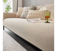 YQWUIJS Fundas de sofá Antideslizantes para Esquinas, Impermeables, para 4, 3, 2 o 1 plazas, para Perros, para sillones reclinables de jardín en Forma de L (Beige, 110 x 210 cm)