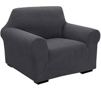 YQWUIJS Fundas de sofá elásticas, Suaves y Antideslizantes, de Forro Polar, con Base elástica para Sala de Estar (Color: Gris Oscuro, tamaño: sillón de 81 a 122 cm)