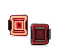 YQXMYGS Ajuste for J/e/e/p Wrangler 2018-2020 par de luces traseras LED DRL señal de giro de freno inverso montaje de luz trasera de coche Plug and Play 2 piezas(Red clear)