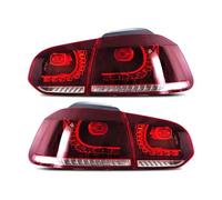YQXMYGS Ajuste for VW Golf 6 MK6 GTI R 2008-2013 2 uds conjunto de luz trasera LED de coche señal de giro dinámica luces traseras de freno antiniebla inversa Plug & Play(2 PCs Red Clear)