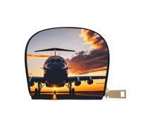 YQxwJL Aircraft Plane at Sunset - Tarjetero para tarjetas de crédito, cartera pequeña para mujer, organizador de tarjetas de crédito para hombres, Blanco, Talla única