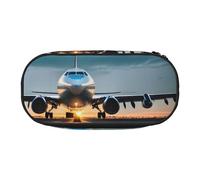 YQxwJL Airplane in The Evening Light Print - Estuche de gran capacidad, color negro, bolsa organizadora para lápices, oficina o universidad