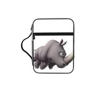 YQxwJL Angry Rhino Print - Estuche para lápices con ranuras para bolígrafos, impermeable, bolsa de cosméticos duradera para teléfono