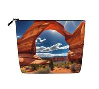 YQxwJL Arches National Park - Bolsa de cosméticos con estampado estándar, organizador de maquillaje con cremallera, bonitas bolsas de maquillaje para viaje, Negro -, Talla única