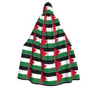YQxwJL Bata con estampado de bandera de Palestina, disfraz de carnaval, regalo para hombres y mujeres, capa medieval con capucha, ropa de abrigo
