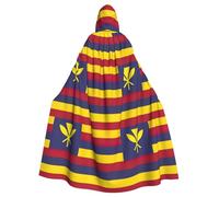 YQxwJL Bata con estampado de bandera del Reino de Hawái, disfraz de carnaval, regalo para hombres y mujeres, capa medieval con capucha, ropa de abrigo