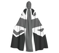 YQxwJL Bata con estampado de bandera nacional del Reino Unido, disfraz de carnaval para hombres y mujeres, capa medieval con capucha, ropa de abrigo