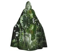YQxwJL Bata con estampado de escena de selva tropical, regalo de carnaval para hombres y mujeres, capa medieval con capucha, ropa de abrigo