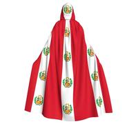 YQxwJL Bata con estampado de la bandera de Perú, disfraz de carnaval para hombres y mujeres, capa medieval con capucha, ropa de abrigo