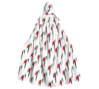 YQxwJL Bata con estampado de mapa de la bandera de Palestina, regalo de carnaval para hombres y mujeres, capa medieval con capucha, ropa de abrigo