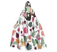 YQxwJL Bata de perezoso en rosa con estampado de selva tropical, regalo para hombres y mujeres, capa medieval con capucha, ropa de abrigo