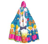 YQxwJL Bata de primavera con estampado de Feliz Pascua para carnaval, regalo para hombres y mujeres, capa medieval con capucha, ropa de abrigo