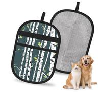 YQxwJL Beauty - Guante removedor de pelo de mascotas electrostático con estampado de árbol de abedul, reutilizable, para sofá y ropa de cama