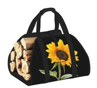 YQxwJL Bloom - Bolsa de madera Oxford 600D con estampado de girasol, resistente al agua, con asa reforzada