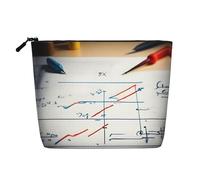 YQxwJL Bolsa de cosméticos con estampado de fórmula matemática, organizador de maquillaje con cremallera, bonitas bolsas de maquillaje, bolsa de aseo de viaje, Negro -, Talla única
