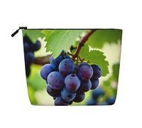 YQxwJL Bolsa de cosméticos con estampado de uva, organizador de bolsa de maquillaje con cremallera, bonitas bolsas de maquillaje, bolsa de aseo de viaje, Negro -, Talla única