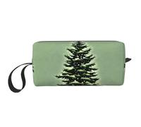 YQxwJL Bolsa de cosméticos de viaje con diseño de árbol de aguja de pino, diseño de paisaje de invierno, regalos para mujeres, bolsas de maquillaje portátiles para mujeres, madre y hermana, Blanco
