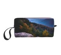 YQxwJL Bolsa de cosméticos de viaje con estampado de acantilado de montaña ahumada canadiense, regalos para mujeres, bolsas de maquillaje portátiles para mujeres, madre y hermana, Blanco, Talla única