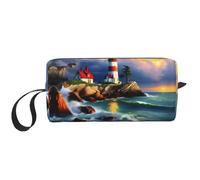 YQxwJL Bolsa de cosméticos de viaje con estampado de diamantes de faro para mujeres, bolsas de maquillaje portátiles para mujeres, madre y hermana, Blanco, Talla única