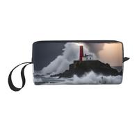 YQxwJL Bolsa de cosméticos de viaje con estampado de faro en tormenta, regalos para mujeres, bolsas de maquillaje portátiles para mujeres, madre y hermana, Blanco, Talla única