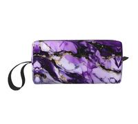 YQxwJL Bolsa de cosméticos de viaje con estampado de mármol morado, regalos para mujeres, bolsas de maquillaje portátiles para mujeres, madre y hermana, Blanco, Talla única