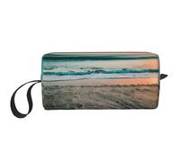 YQxwJL Bolsa de cosméticos de viaje con estampado de puesta de sol de playa, regalos para mujeres, bolsas de maquillaje portátiles para mujeres, madre y hermana, Blanco, Talla única